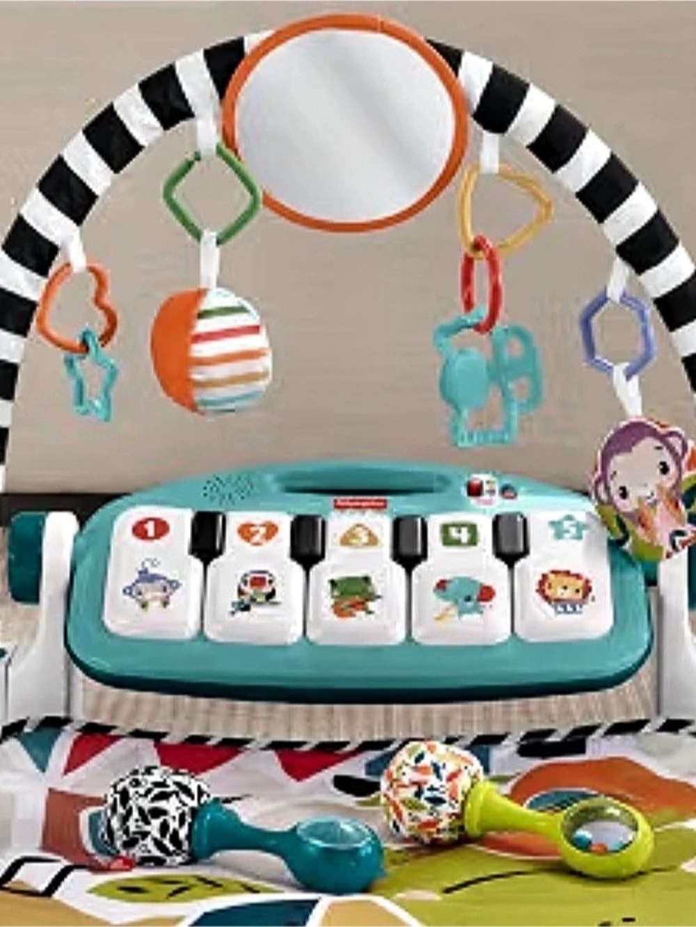 Fisher-Price Glow and Grow Kick & Play Piano Gym, Blue, Ages 0+ Months (Blue)